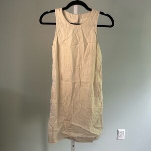 J. Crew Taupe Linen Sleeveless Dress with Buttons